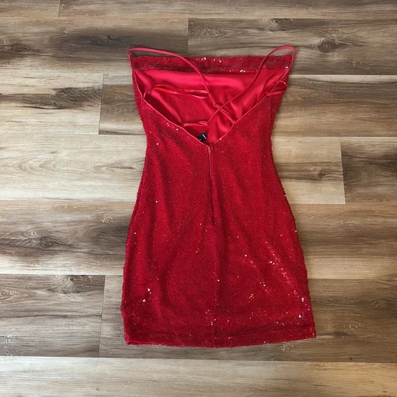 Windsor Red Sequin Mini Dress - Picture 5 of 6